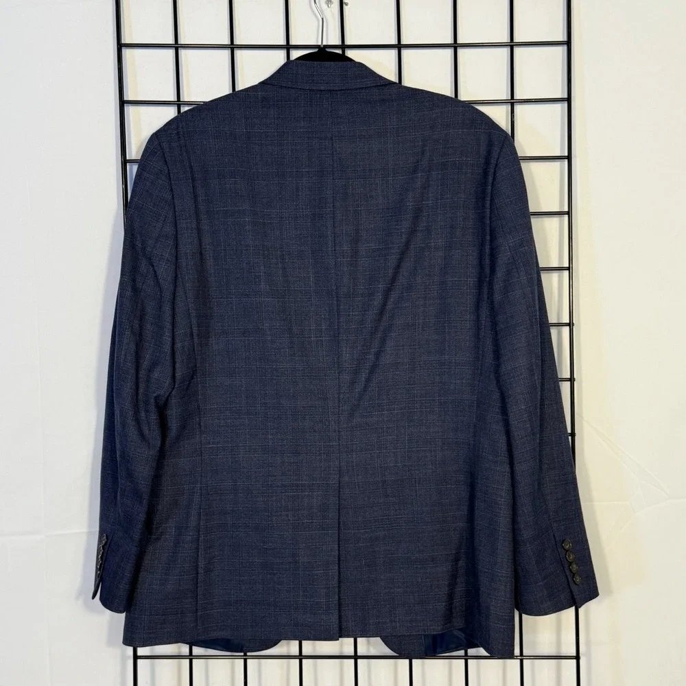 Chaps‎ Blazer Mens 40R Blue Check Plaid Sport Coat Jacket Business Casual Preppy